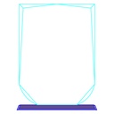 Galvano de cristal con forma de escudo 13,5 × 19 cm 3