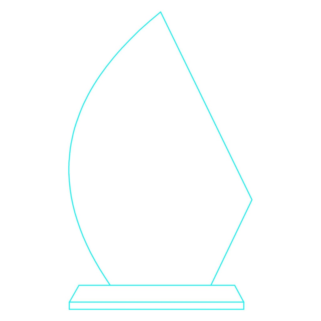 Galvano de cristal 24 × 13 cm 2