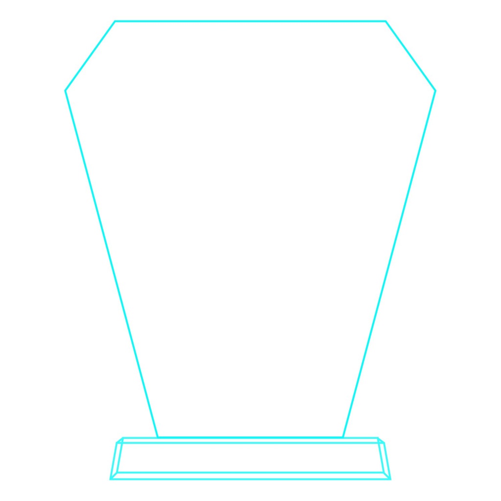Galvano de cristal 19,5 × 16 cm 3