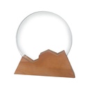 Galvano de cristal con base de madera 20 × 21 cm 1