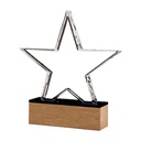 Galvano de cristal con estrella y base de madera 16 × 19,5 c 1