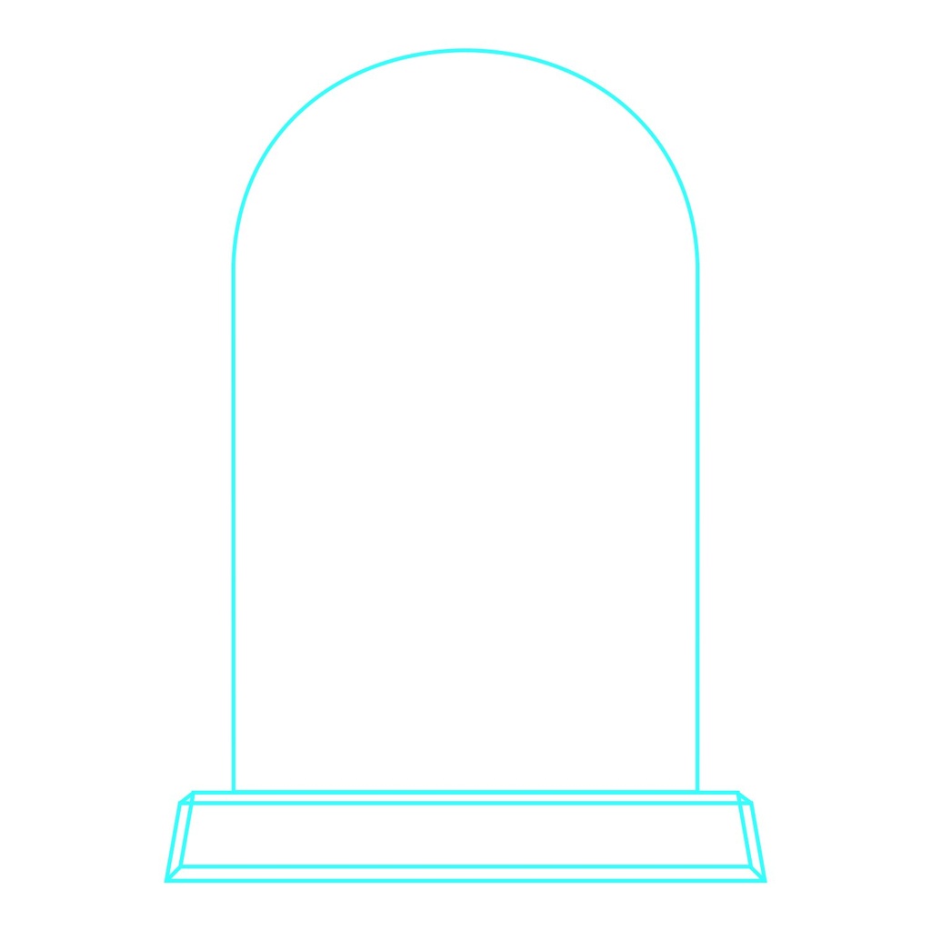 Galvano de cristal rectangular 17 × 8,7 cm 1