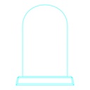 Galvano de cristal rectangular 17 × 8,7 cm 1
