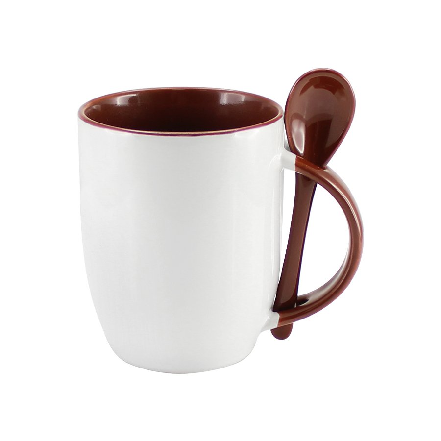 Tazón con cuchara para sublimar 330 ml Ø 8,2 × 10,3 cm 2