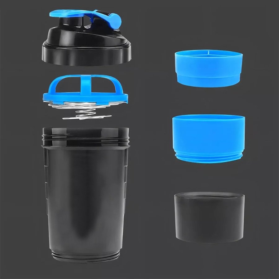 Vaso gym para batidos de proteína con 4 compartimentos 2