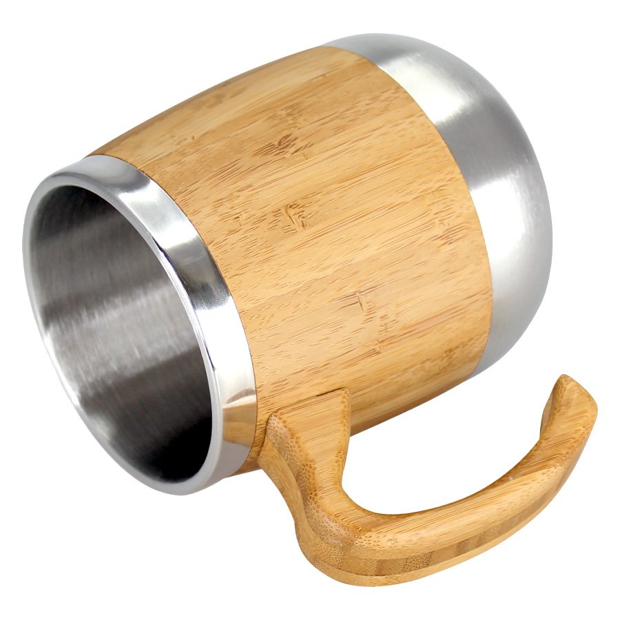 Tazón cervecero de bambú y acero 450 ml Ø 9,5 × 11,1 cm 1