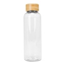 Botella de PET con tapa de bambú 550 ml Ø 6,6 × 20 cm 1