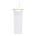 Botella de vidrio con tapa de bambú para sublimar 500 ml 1