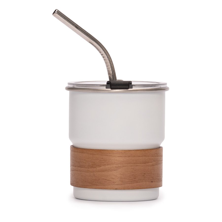 Vaso térmico metálico con bombilla y grip 300 ml Ø 7,8 cm 1