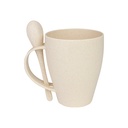 Mug de caña de trigo con cuchara 400 ml 1
