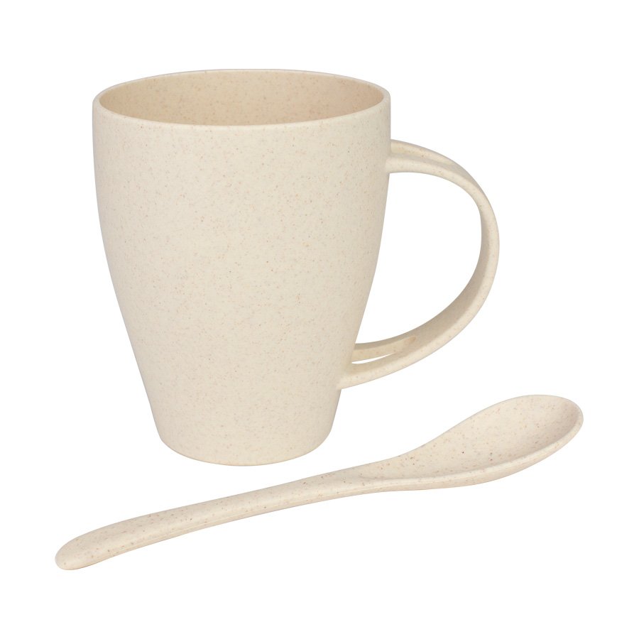 Mug de caña de trigo con cuchara 400 ml 3