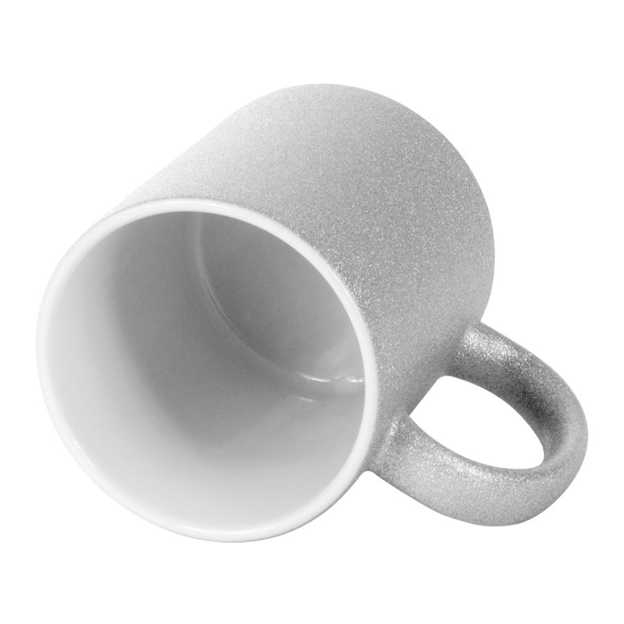 Tazón plateado con brillos para sublimar 350 ml Ø 8,2 cm 3