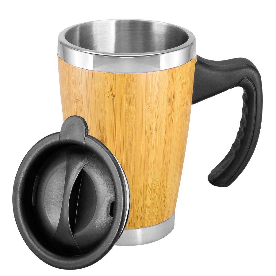 Mug de bambú con asa plástica 400 ml 13,6 × Ø 8,6 cm 1
