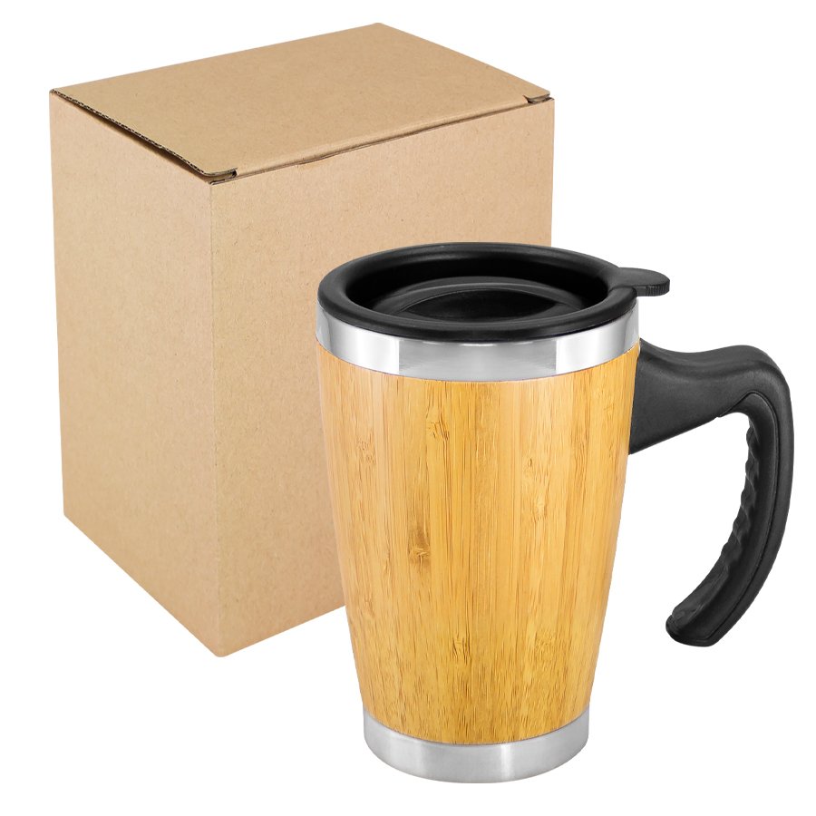 Mug de bambú con asa plástica 400 ml 13,6 × Ø 8,6 cm 2