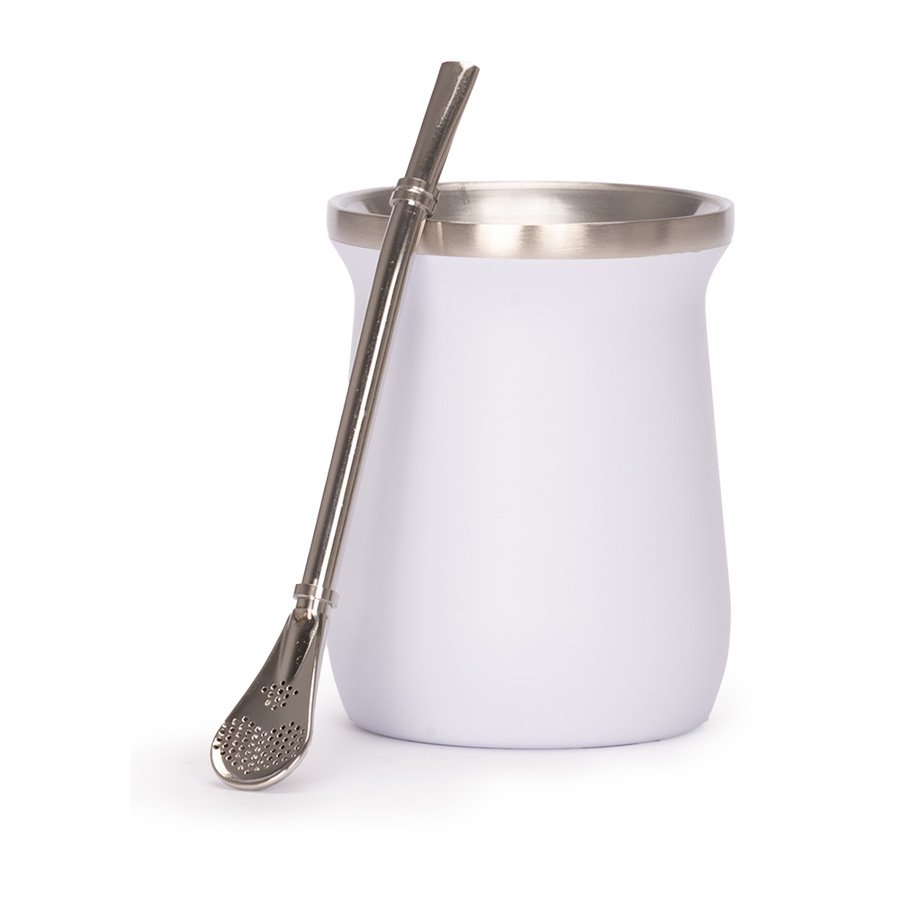 Vaso térmico mate con bombilla 300 ml Ø 8,1 × 10,5 cm 2