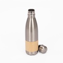 Botella térmica de acero inoxidable y bambú 26,8 × Ø 7,6 cm 1