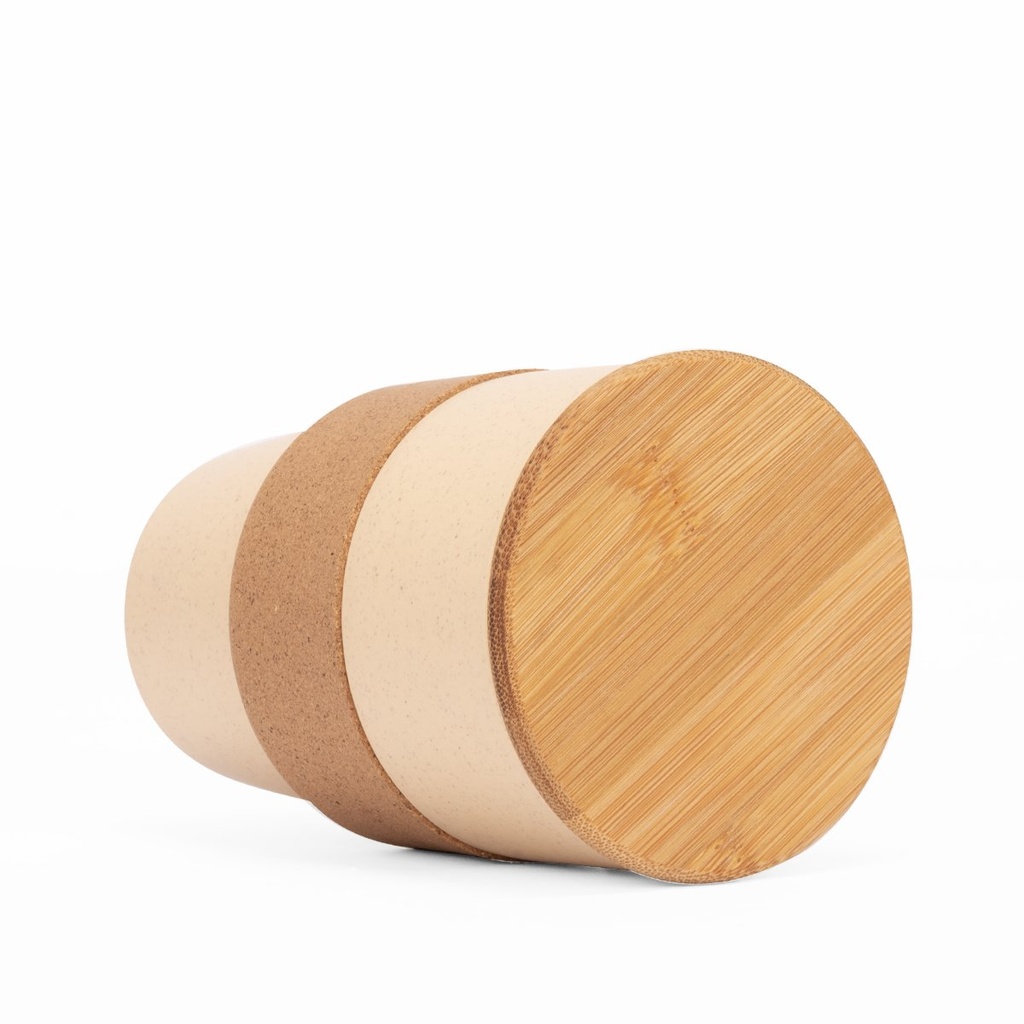 Vaso de bambú y corcho con fibra de trigo 14,2 × Ø 9,4 cm 1