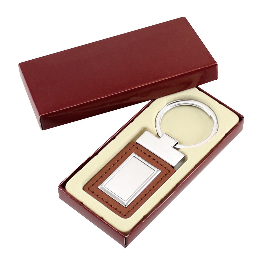 Llavero de metal y cuerina 5,2 × 3,2 × 0,4 cm 1