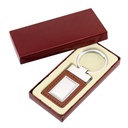 Llavero de metal y cuerina 5,2 × 3,2 × 0,4 cm 1