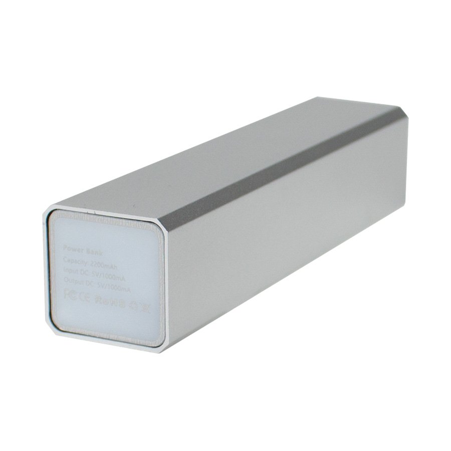 Power bank metálico de 2.200 mAh 9,4 × 2,1 × 2,1 cm 1