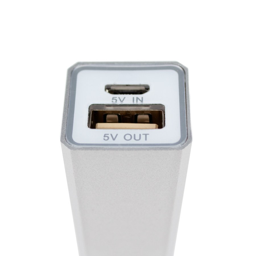 Power bank metálico de 2.200 mAh 9,4 × 2,1 × 2,1 cm 3
