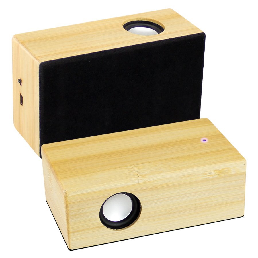 Parlante con carga por inducción de bambú 12 × 7 × 4,2 cm 2