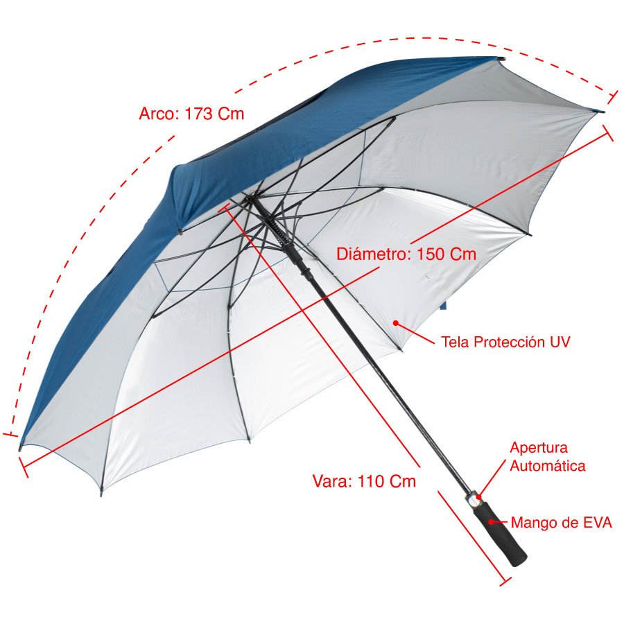 Paraguas gigante de golf antiviento con tela UV Ø 150 cm 2