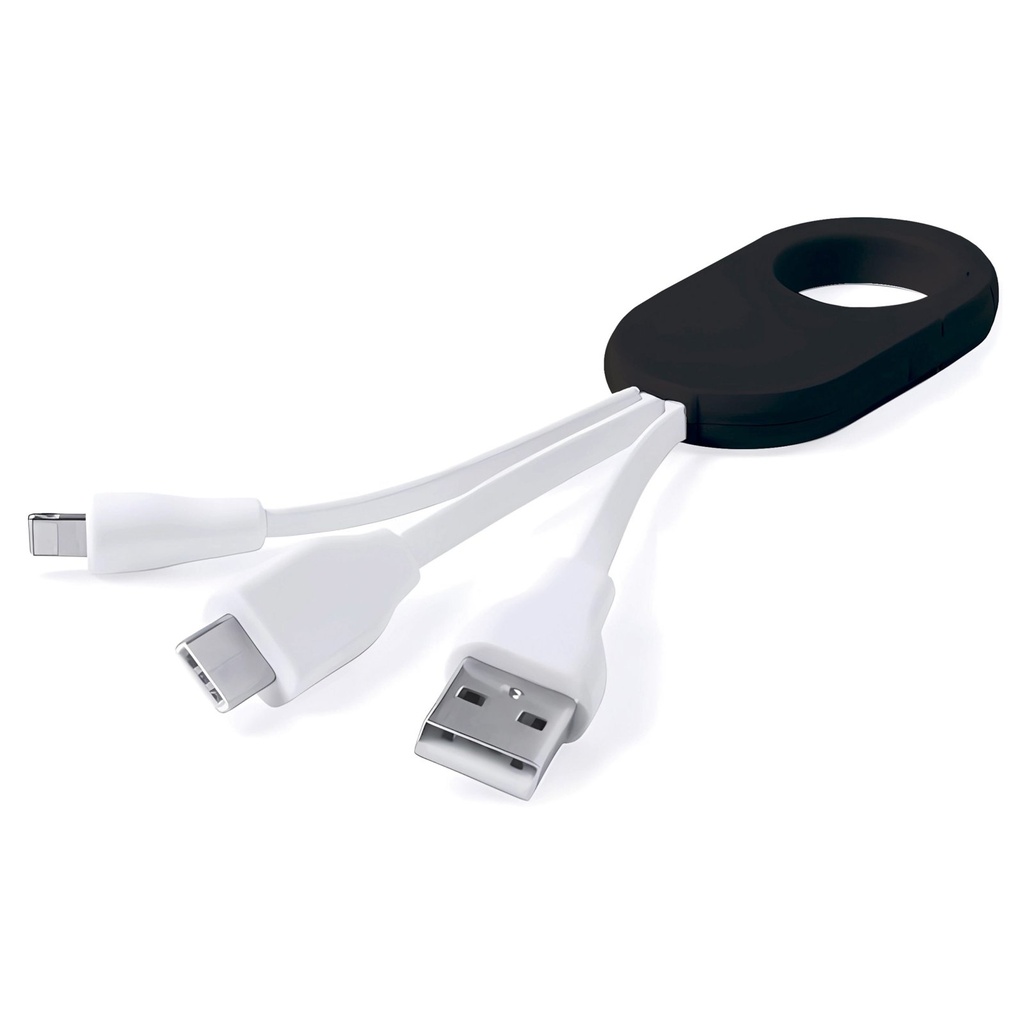 Cable multicargador USB-C y Lightning 16 cm 2