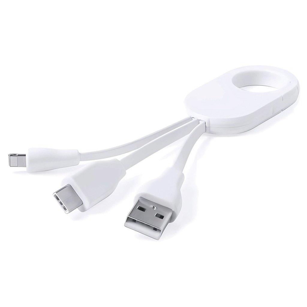 Cable multicargador USB-C y Lightning 16 cm 3