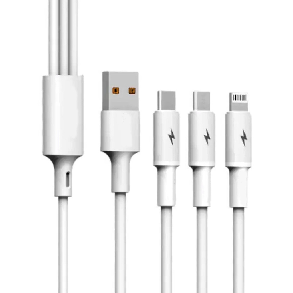 Cable multicargador plano 3 en 1 de 120 cm 1