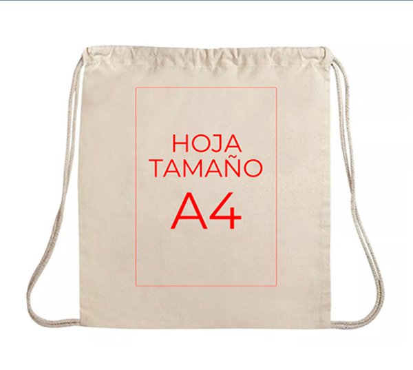 Bolsa morral de algodón 37,5 × 42 cm 3