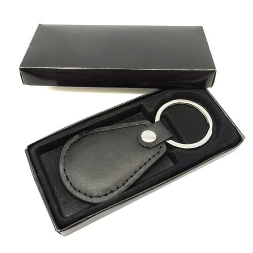 Llavero de cuerina negro 4 × 6 cm 1