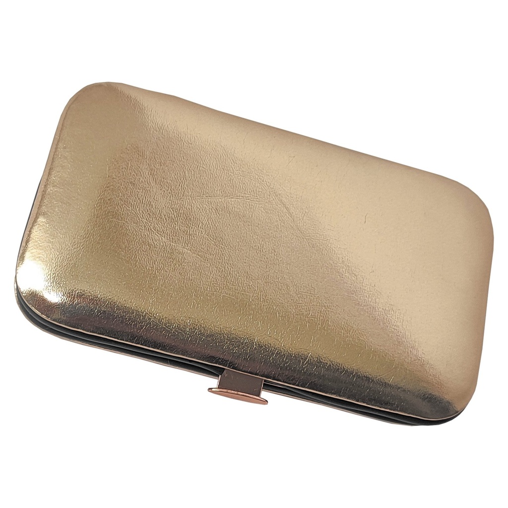 Set de manicure acabado cobre con estuche de cuerina 1