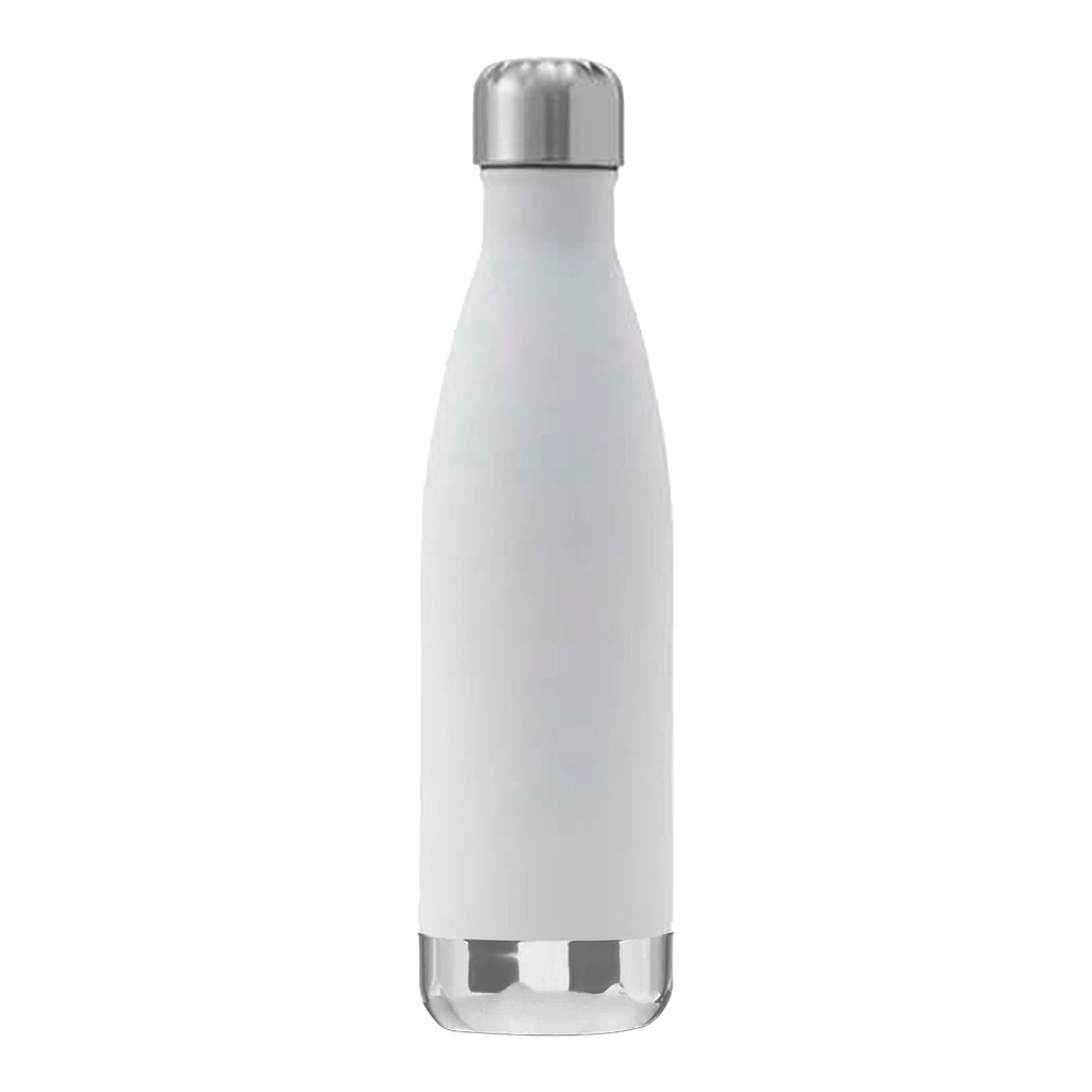 Botella térmica de acero 500 ml blanca, negra o plateada 1