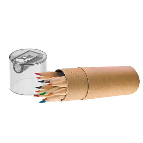 Set de 12 lápices de colores en tubo de cartón 2