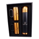 Set de termo 500 ml y mugs acabado cobre con bolso 2