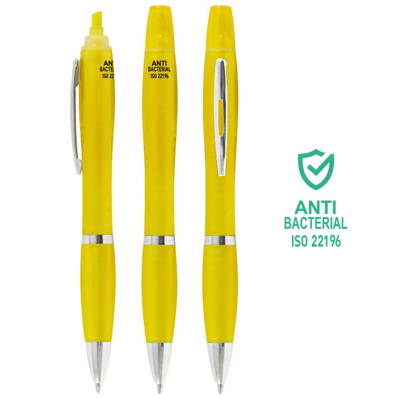 Bolígrafo antibacterial con destacador 2