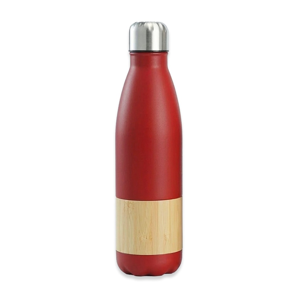 Botella térmica de acero y bambú 500 ml 1