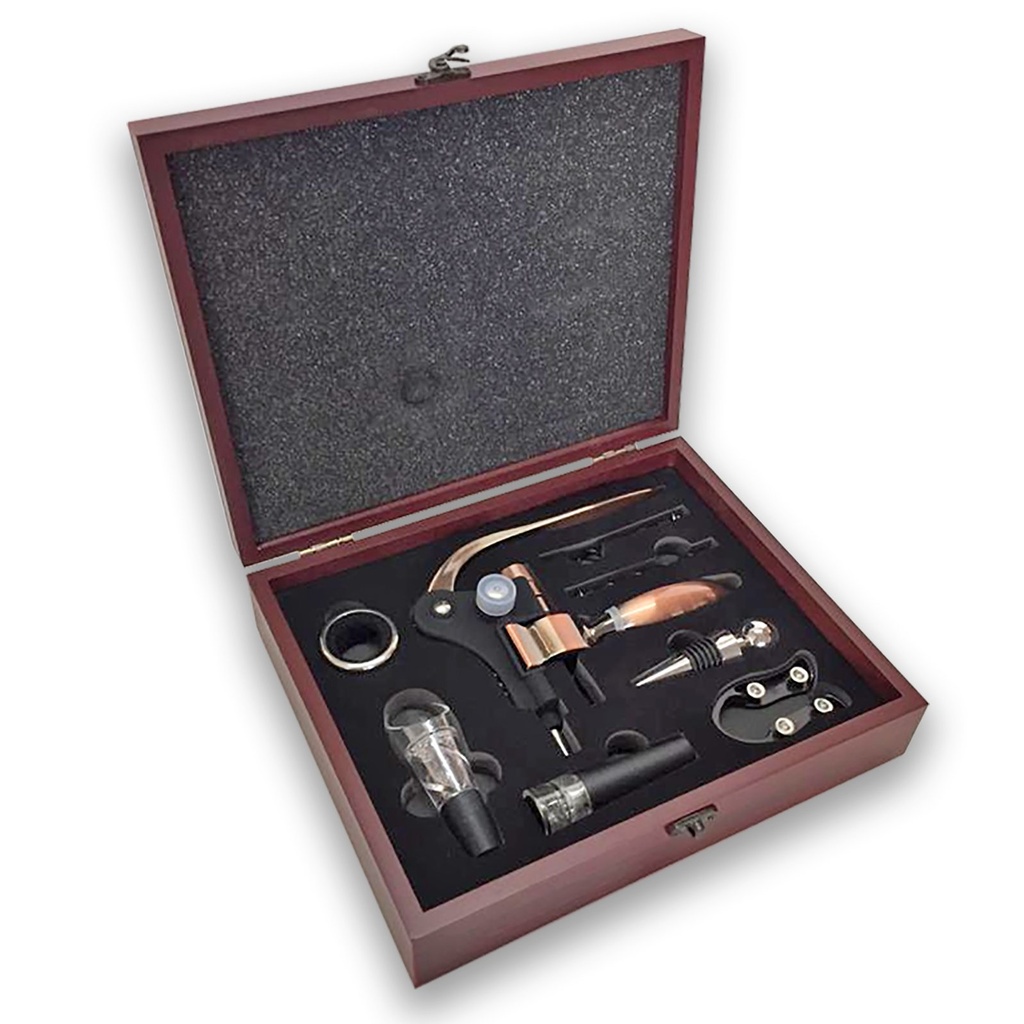 Set de Vino Deluxe Caoba 2