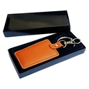 Llavero de cuerina café 4,2 × 6,4 cm 1