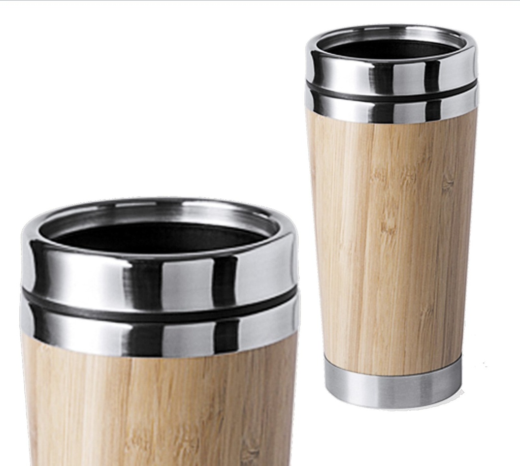 Mug térmico de bambú y acero 420 ml 3