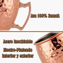 Set de 2 tazones de acero acabado cobre martillado 500 ml 2