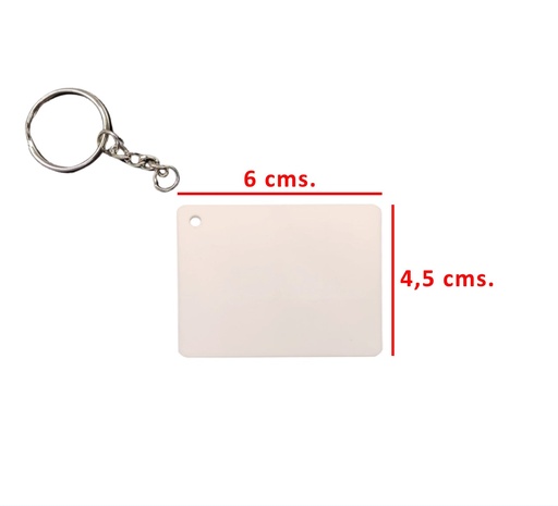 Llavero acrílico rectangular 6 × 4,5 cm 1