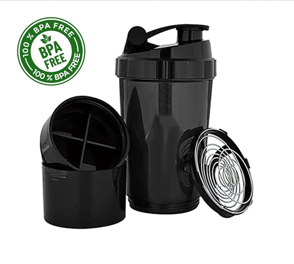 Botella shaker de plástico 500 ml con caja 2