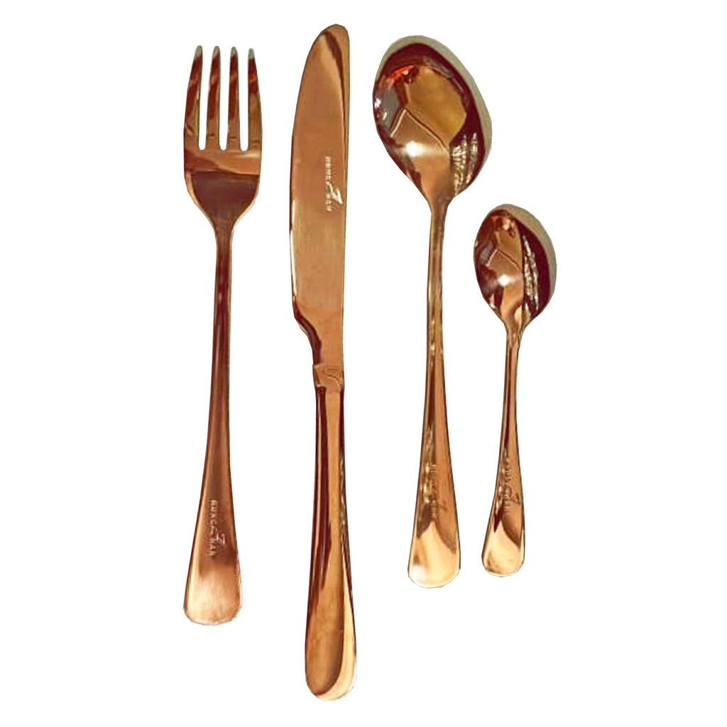 Set de 24 cubiertos acabado cobre con estuche 1