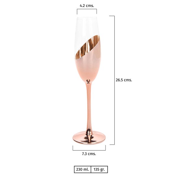 Set de 2 Copas Champagne Encobrizado 2