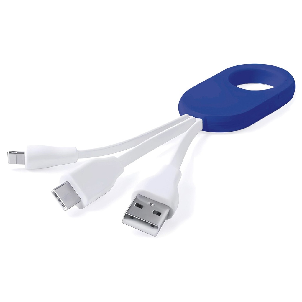 Cable multicargador USB-C y Lightning 16 cm