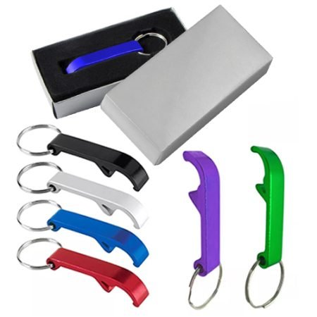 Llavero destapador de aluminio con estuche