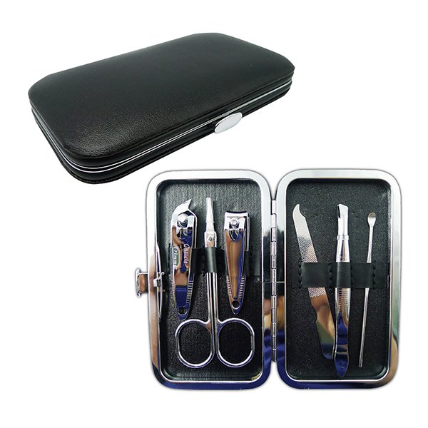 Set de manicure de 6 utensilios con estuche de cuerina