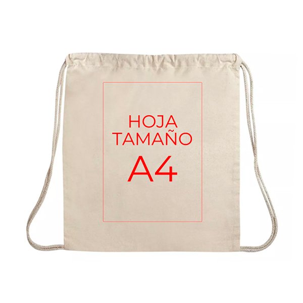 Bolsa morral de algodón 37,5 × 42 cm